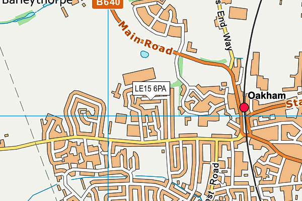 LE15 6PA map - OS VectorMap District (Ordnance Survey)