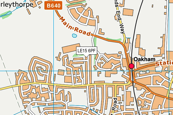 LE15 6PF map - OS VectorMap District (Ordnance Survey)