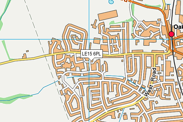 LE15 6PL map - OS VectorMap District (Ordnance Survey)
