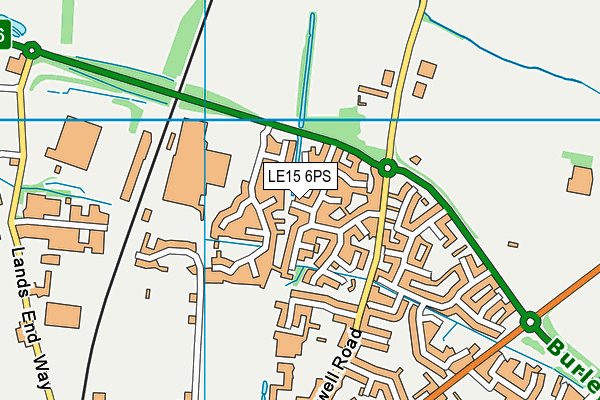 LE15 6PS map - OS VectorMap District (Ordnance Survey)