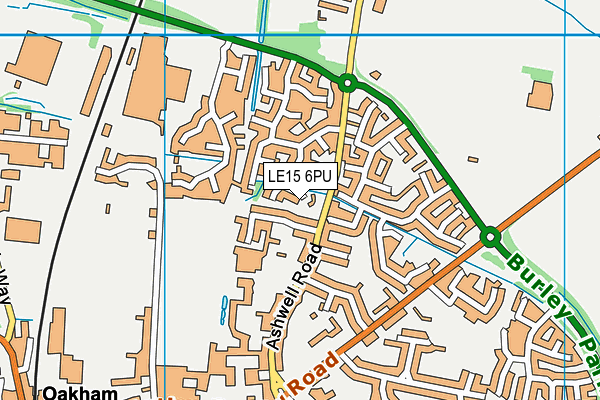 LE15 6PU map - OS VectorMap District (Ordnance Survey)