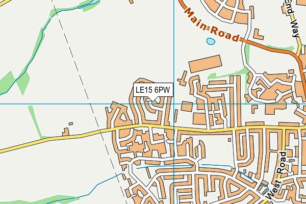LE15 6PW map - OS VectorMap District (Ordnance Survey)