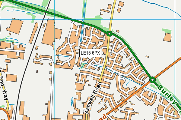 LE15 6PX map - OS VectorMap District (Ordnance Survey)