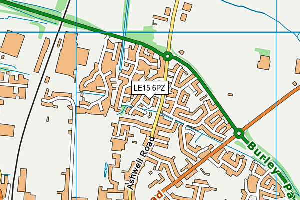 LE15 6PZ map - OS VectorMap District (Ordnance Survey)