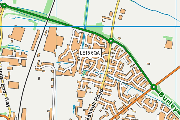 LE15 6QA map - OS VectorMap District (Ordnance Survey)