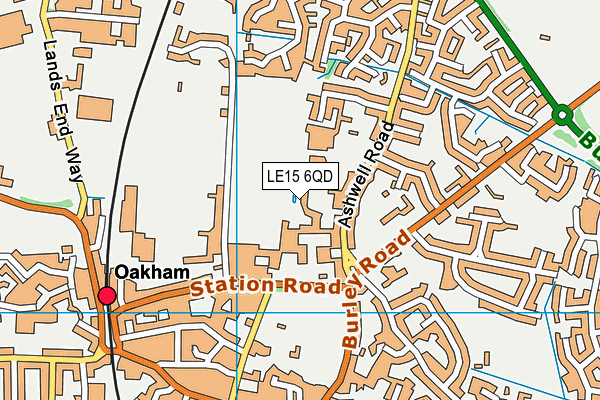 LE15 6QD map - OS VectorMap District (Ordnance Survey)