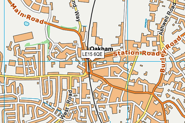 LE15 6QE map - OS VectorMap District (Ordnance Survey)