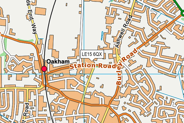 LE15 6QX map - OS VectorMap District (Ordnance Survey)