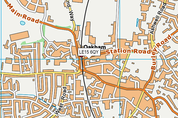 LE15 6QY map - OS VectorMap District (Ordnance Survey)