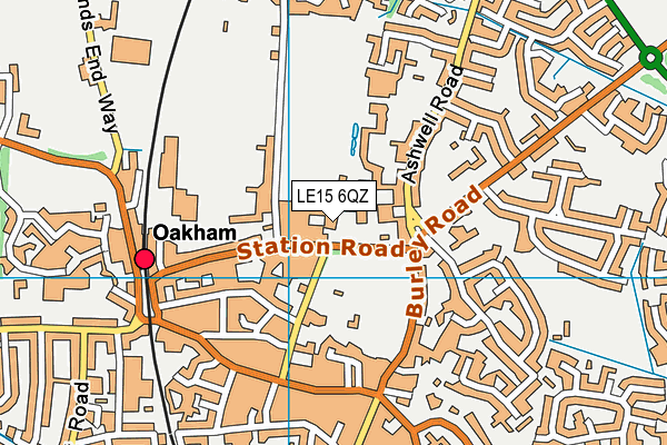 LE15 6QZ map - OS VectorMap District (Ordnance Survey)