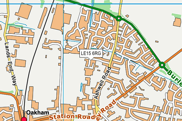 LE15 6RG map - OS VectorMap District (Ordnance Survey)