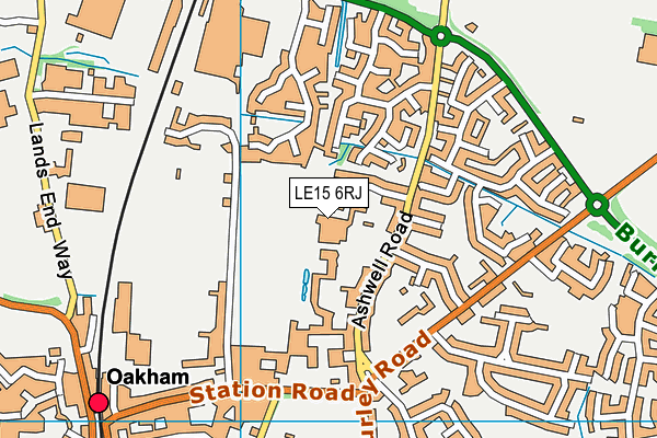 LE15 6RJ map - OS VectorMap District (Ordnance Survey)