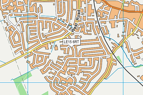 LE15 6RT map - OS VectorMap District (Ordnance Survey)