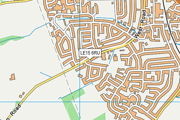 LE15 6RU map - OS VectorMap District (Ordnance Survey)