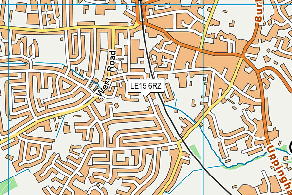 LE15 6RZ map - OS VectorMap District (Ordnance Survey)