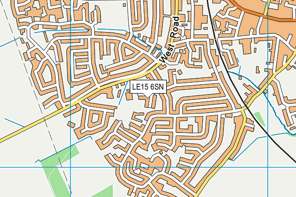LE15 6SN map - OS VectorMap District (Ordnance Survey)