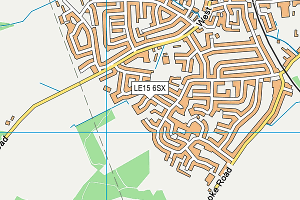 LE15 6SX map - OS VectorMap District (Ordnance Survey)