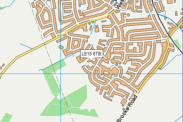 LE15 6TB map - OS VectorMap District (Ordnance Survey)