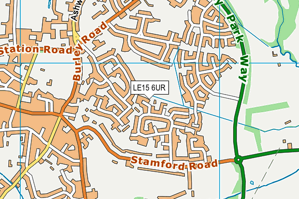 LE15 6UR map - OS VectorMap District (Ordnance Survey)