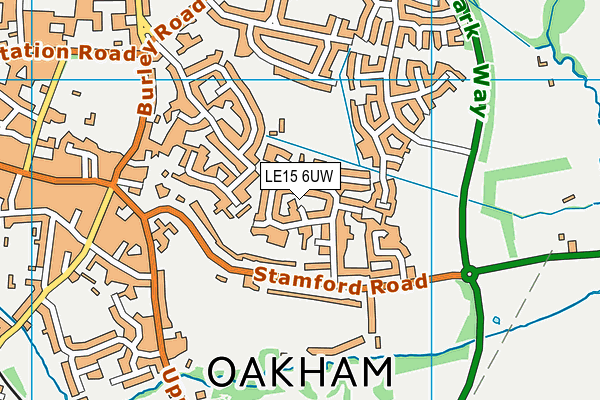 LE15 6UW map - OS VectorMap District (Ordnance Survey)