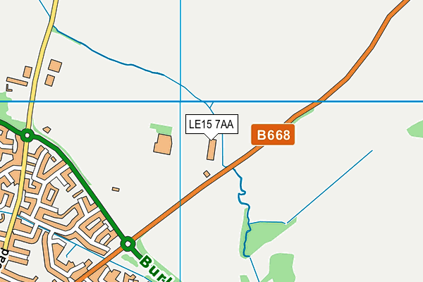 LE15 7AA map - OS VectorMap District (Ordnance Survey)
