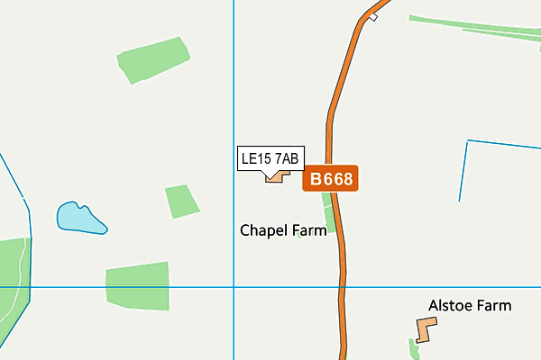 LE15 7AB map - OS VectorMap District (Ordnance Survey)