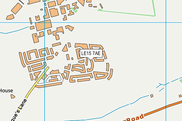 LE15 7AE map - OS VectorMap District (Ordnance Survey)
