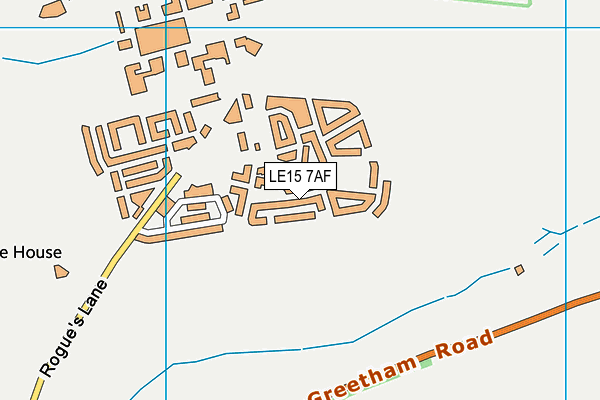 LE15 7AF map - OS VectorMap District (Ordnance Survey)