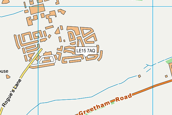 LE15 7AQ map - OS VectorMap District (Ordnance Survey)