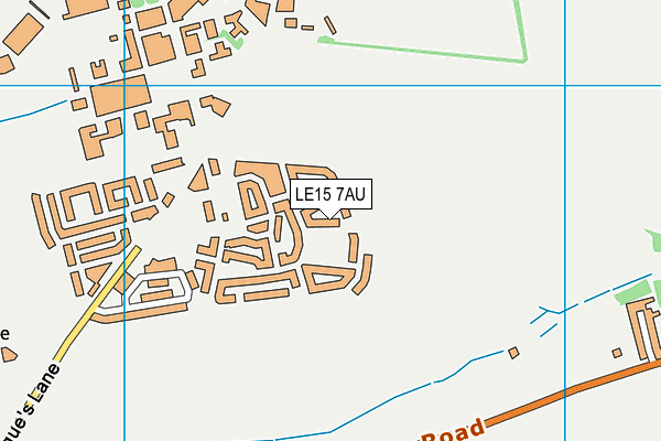LE15 7AU map - OS VectorMap District (Ordnance Survey)