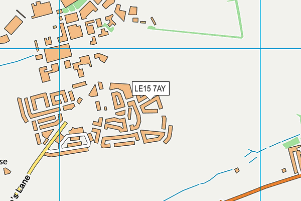 LE15 7AY map - OS VectorMap District (Ordnance Survey)