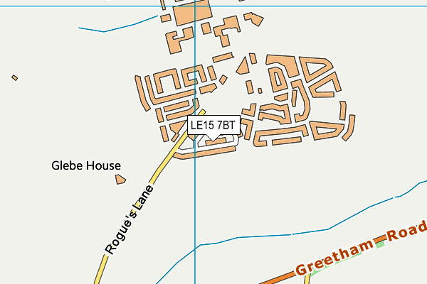 LE15 7BT map - OS VectorMap District (Ordnance Survey)