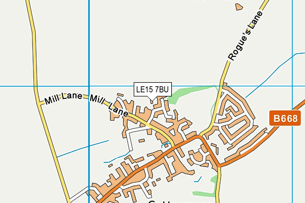 LE15 7BU map - OS VectorMap District (Ordnance Survey)