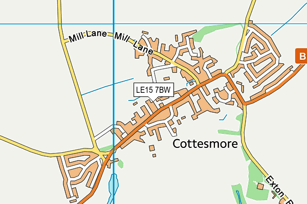 LE15 7BW map - OS VectorMap District (Ordnance Survey)
