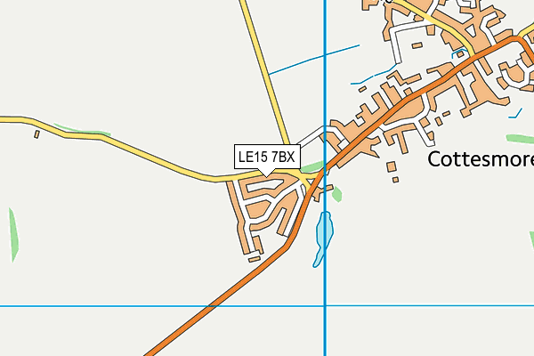 LE15 7BX map - OS VectorMap District (Ordnance Survey)