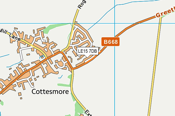 LE15 7DB map - OS VectorMap District (Ordnance Survey)