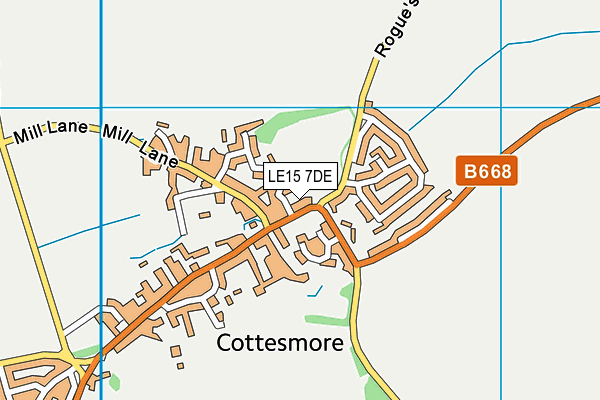 LE15 7DE map - OS VectorMap District (Ordnance Survey)