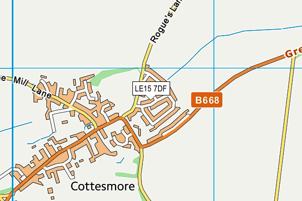 LE15 7DF map - OS VectorMap District (Ordnance Survey)