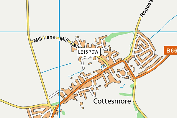 LE15 7DW map - OS VectorMap District (Ordnance Survey)