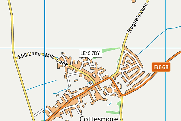 LE15 7DY map - OS VectorMap District (Ordnance Survey)