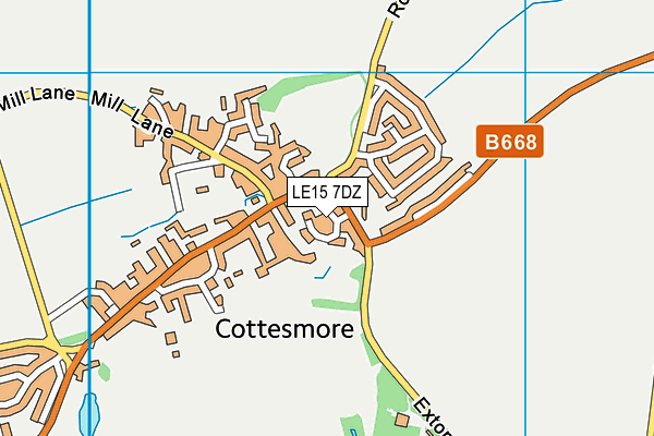 LE15 7DZ map - OS VectorMap District (Ordnance Survey)