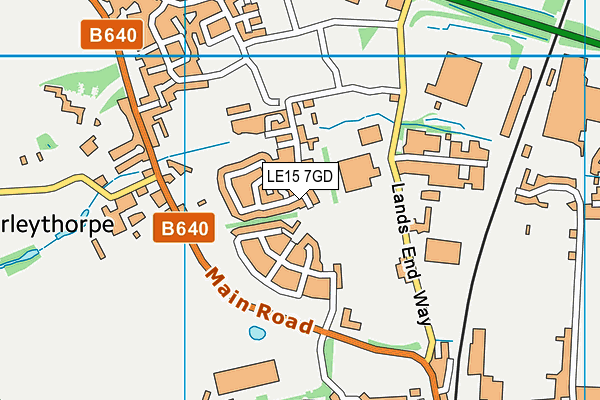 LE15 7GD map - OS VectorMap District (Ordnance Survey)