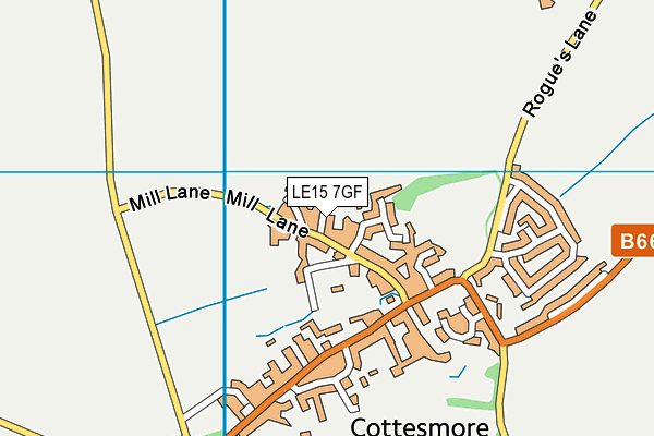 LE15 7GF map - OS VectorMap District (Ordnance Survey)