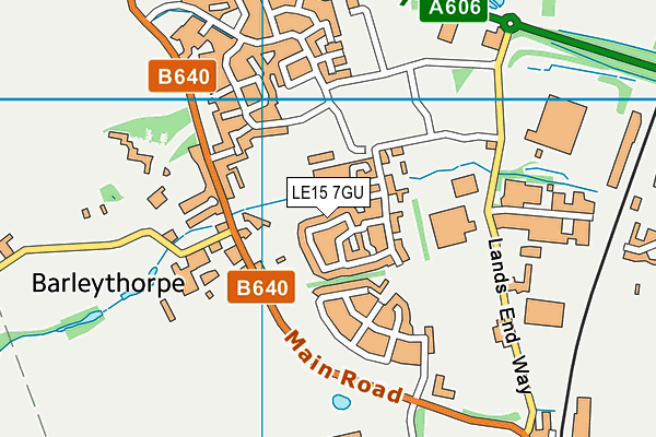 LE15 7GU map - OS VectorMap District (Ordnance Survey)