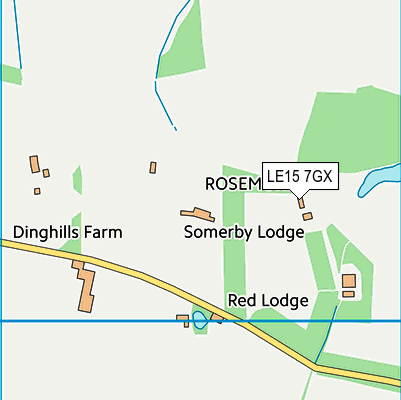 LE15 7GX map - OS VectorMap District (Ordnance Survey)