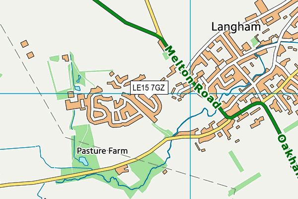 LE15 7GZ map - OS VectorMap District (Ordnance Survey)