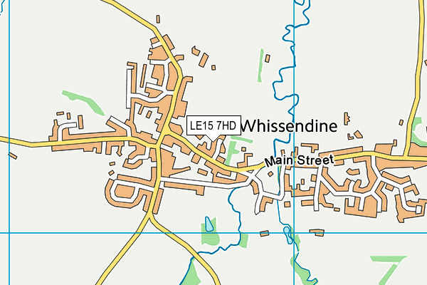LE15 7HD map - OS VectorMap District (Ordnance Survey)