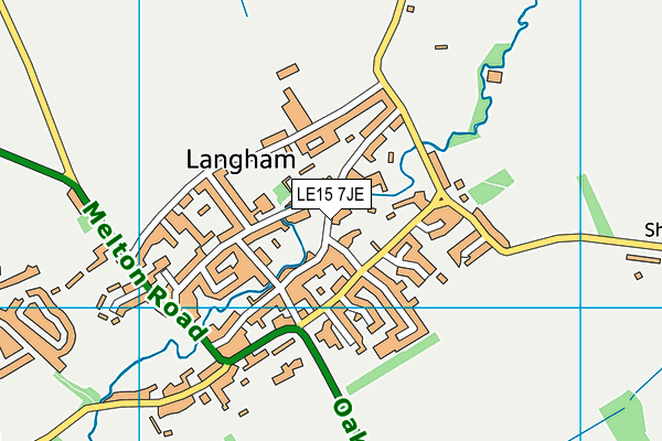 LE15 7JE map - OS VectorMap District (Ordnance Survey)