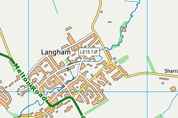 LE15 7JF map - OS VectorMap District (Ordnance Survey)