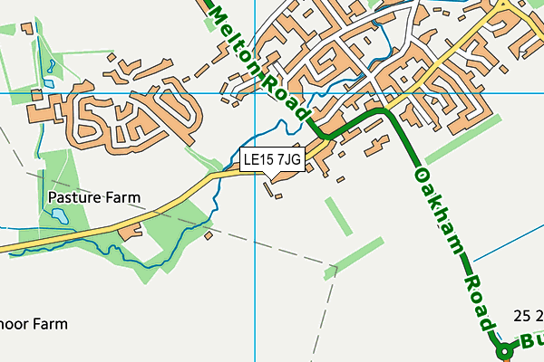 LE15 7JG map - OS VectorMap District (Ordnance Survey)